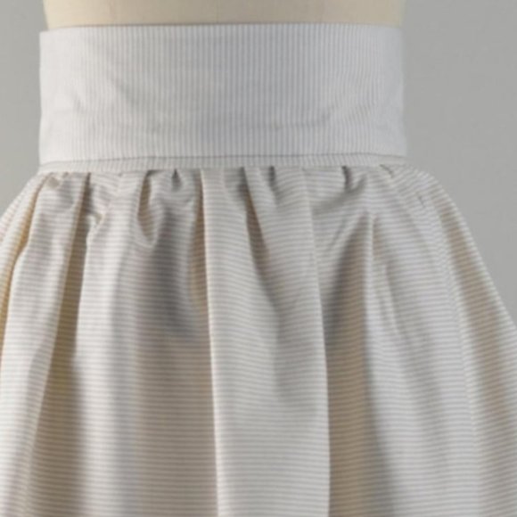 Handmade Circle Bubble Skirt Brown Sailor Stripe Medium Retro Vintage Inspired - Picture 3 of 6